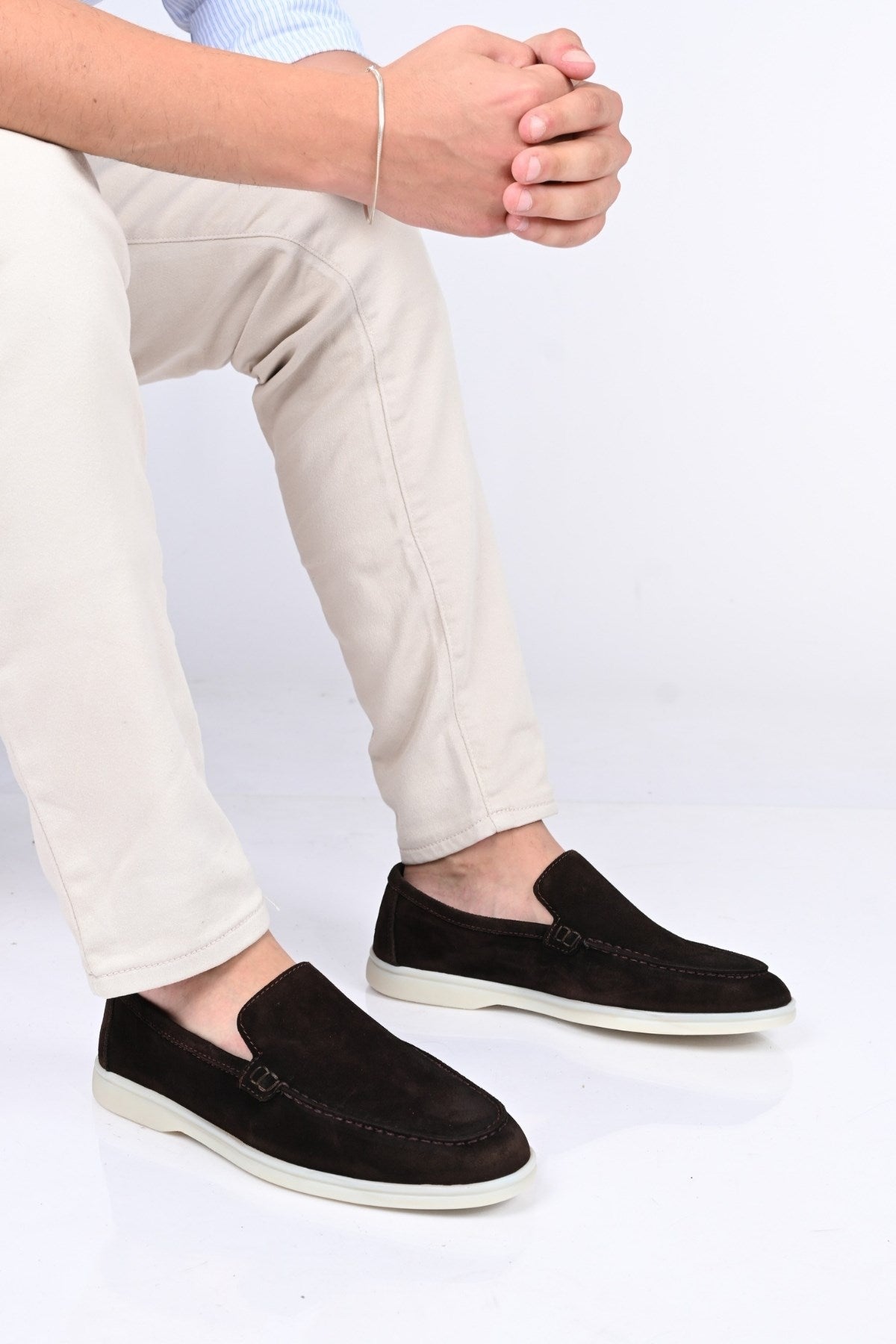 Bestello Slip-On Genuine Leather Loafers with Rubber Sole 028-2000 Men's Shoes