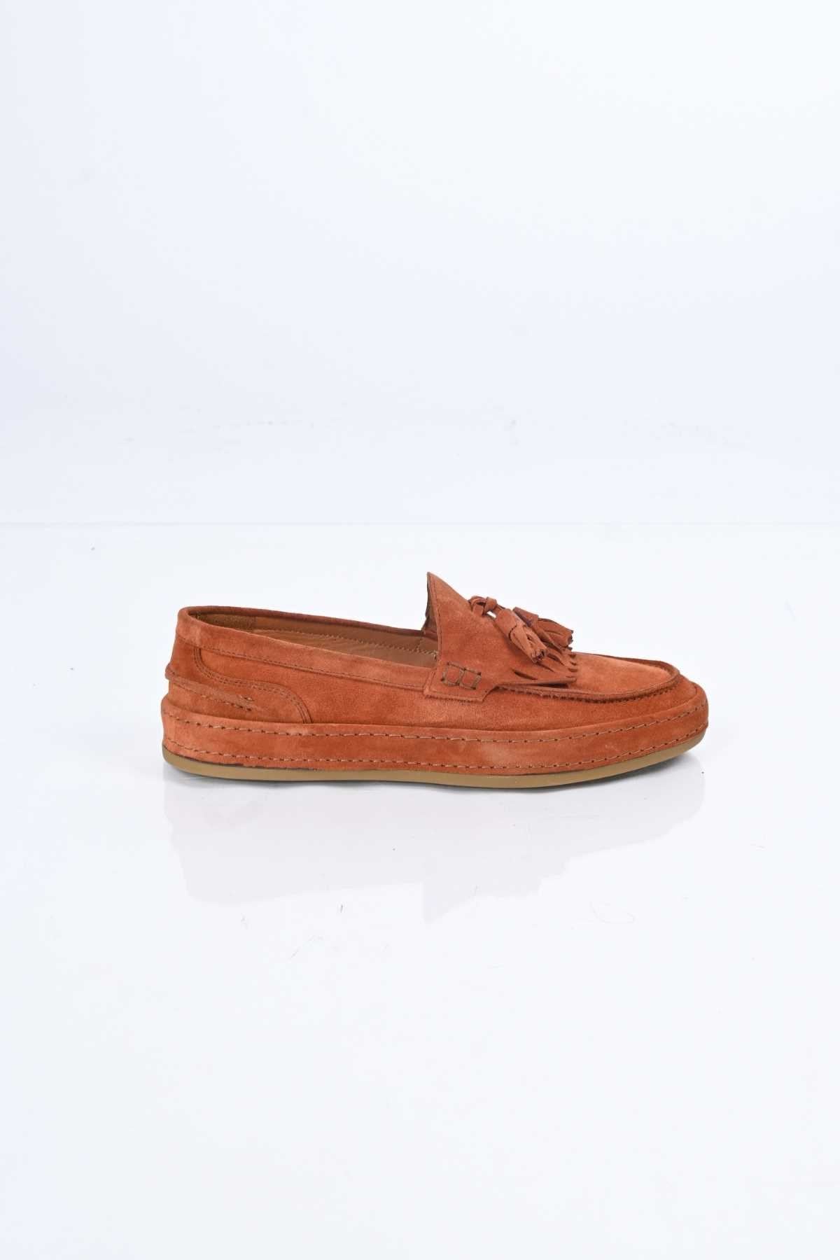 Bestello Laceless Tassel Genuine Leather Loafer with Rubber Sole 174-302 Men's Shoes