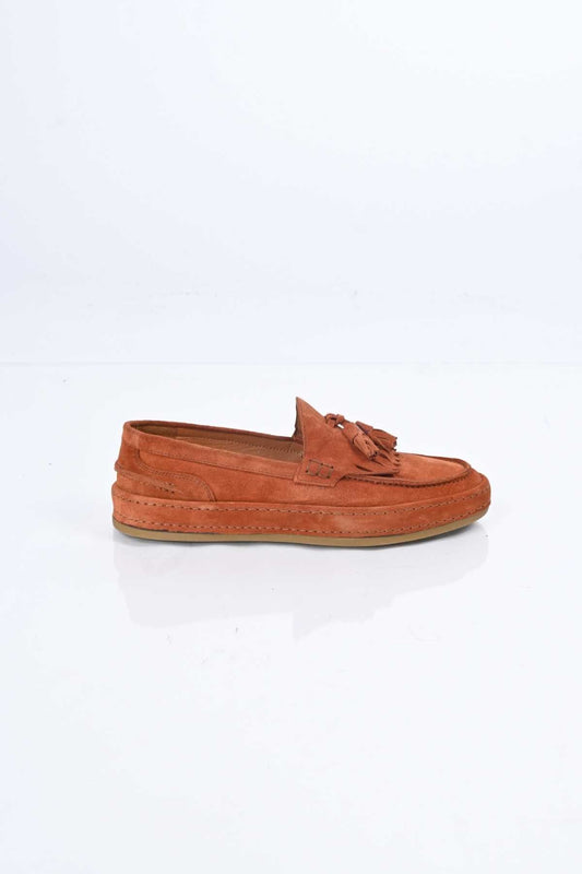 Bestello Laceless Tassel Genuine Leather Loafer with Rubber Sole 174-302 Men's Shoes