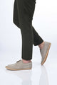 Bestello Lace-Up Rubber Sole Genuine Leather Loafers with Woven Detail 333-1893 Men's Shoes