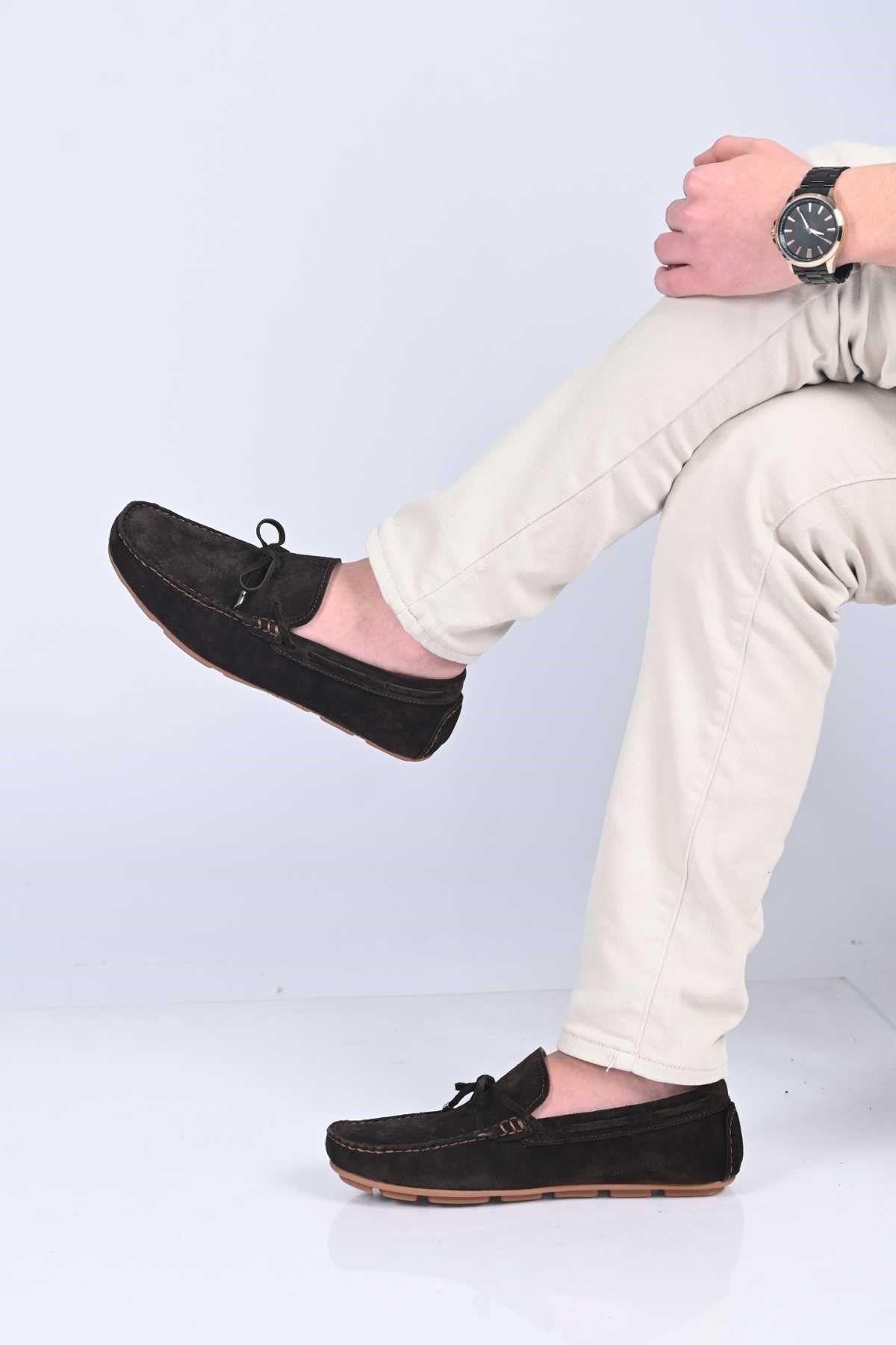 Bestello Slip-On Loafers with Bow, Polyurethane Sole, Genuine Leather, 028-1041 Men's Shoes