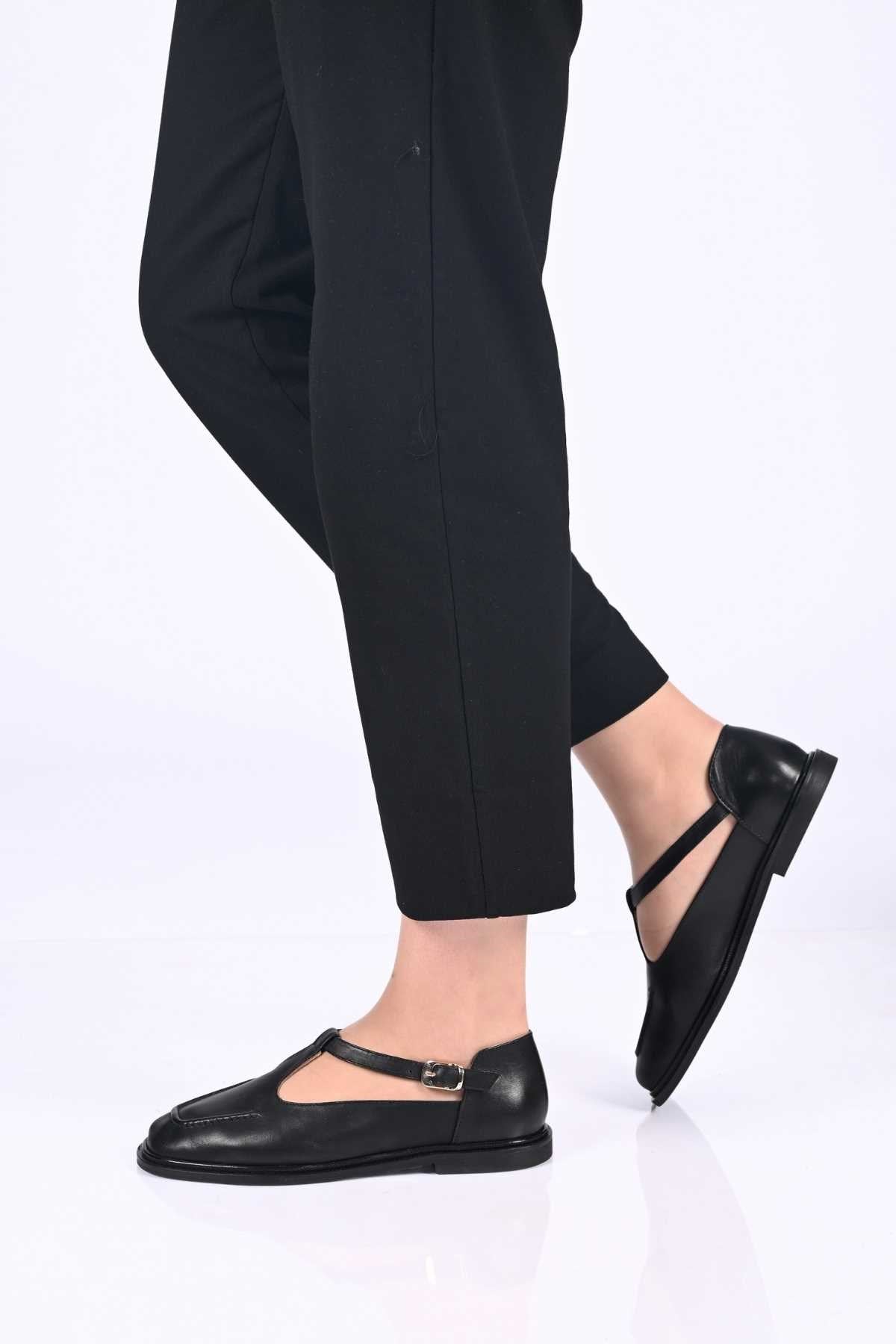 Bestello Women's Genuine Leather Everyday Slip-On Shoes with Belt Buckle Detail and Jurdan Sole 332-26121