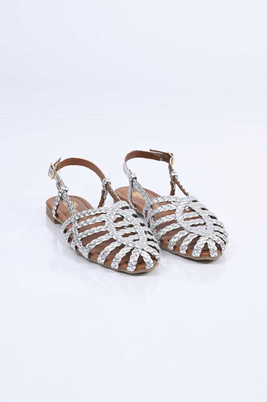Bestello Braided TPU Sole Genuine Leather Backless Sandals 344-114-251607 Women's Sandals
