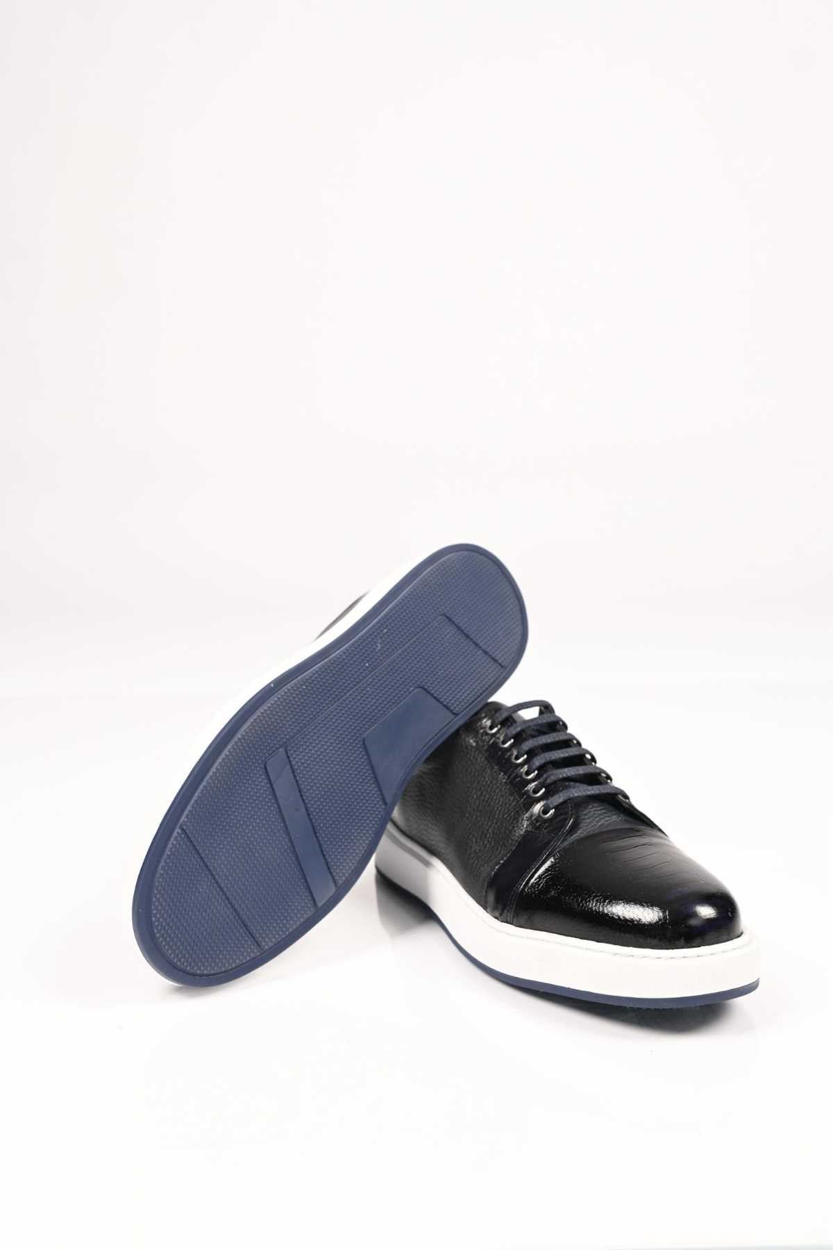 Bestello Lace-Up Genuine Leather Sneakers with EVA Sole 172-64340 Men's Shoes