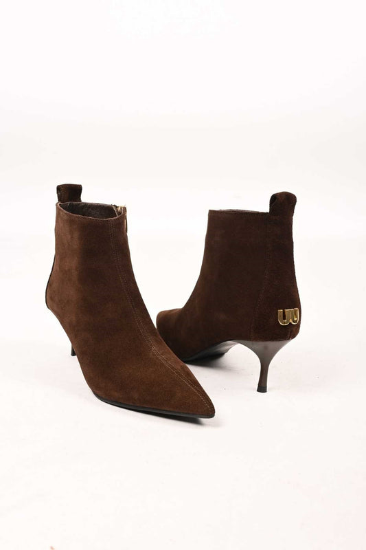 Bestello Slip-On Zip-Up Genuine Leather Boots with Neolite Sole and Slim Heel 337-2308 Women's Boots