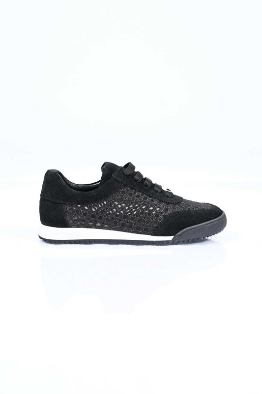 Bestello Lace-Up Mesh Thermo Sole Genuine Leather Sneakers 338-7091 Women's Shoes