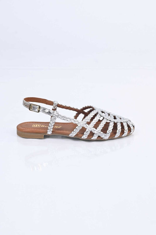 Bestello Braided TPU Sole Genuine Leather Backless Sandals 344-114-251607 Women's Sandals