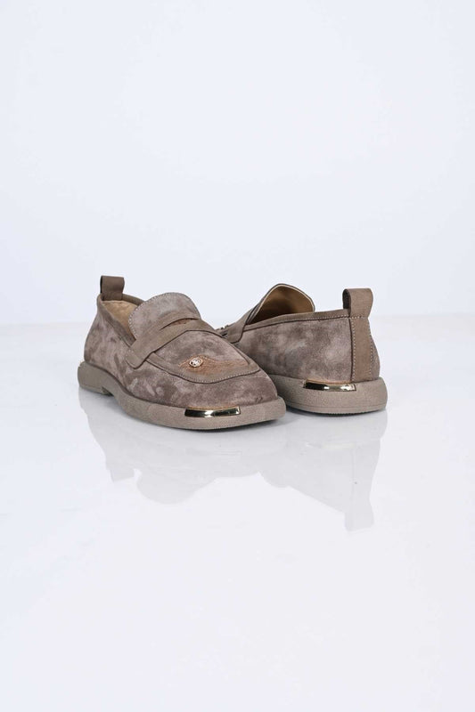 Bestello Genuine Leather Loafer with Buckle Detail, Thermo Sole, Slip-On, 338-7082 Women's Shoes