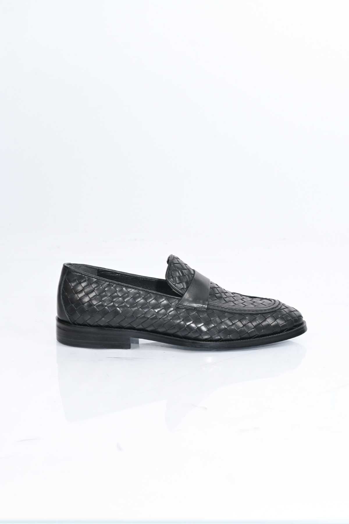 Bestello Men's Slip-On Woven Genuine Leather Classic Shoes with Neolite Sole 333-2358 Men's Shoes