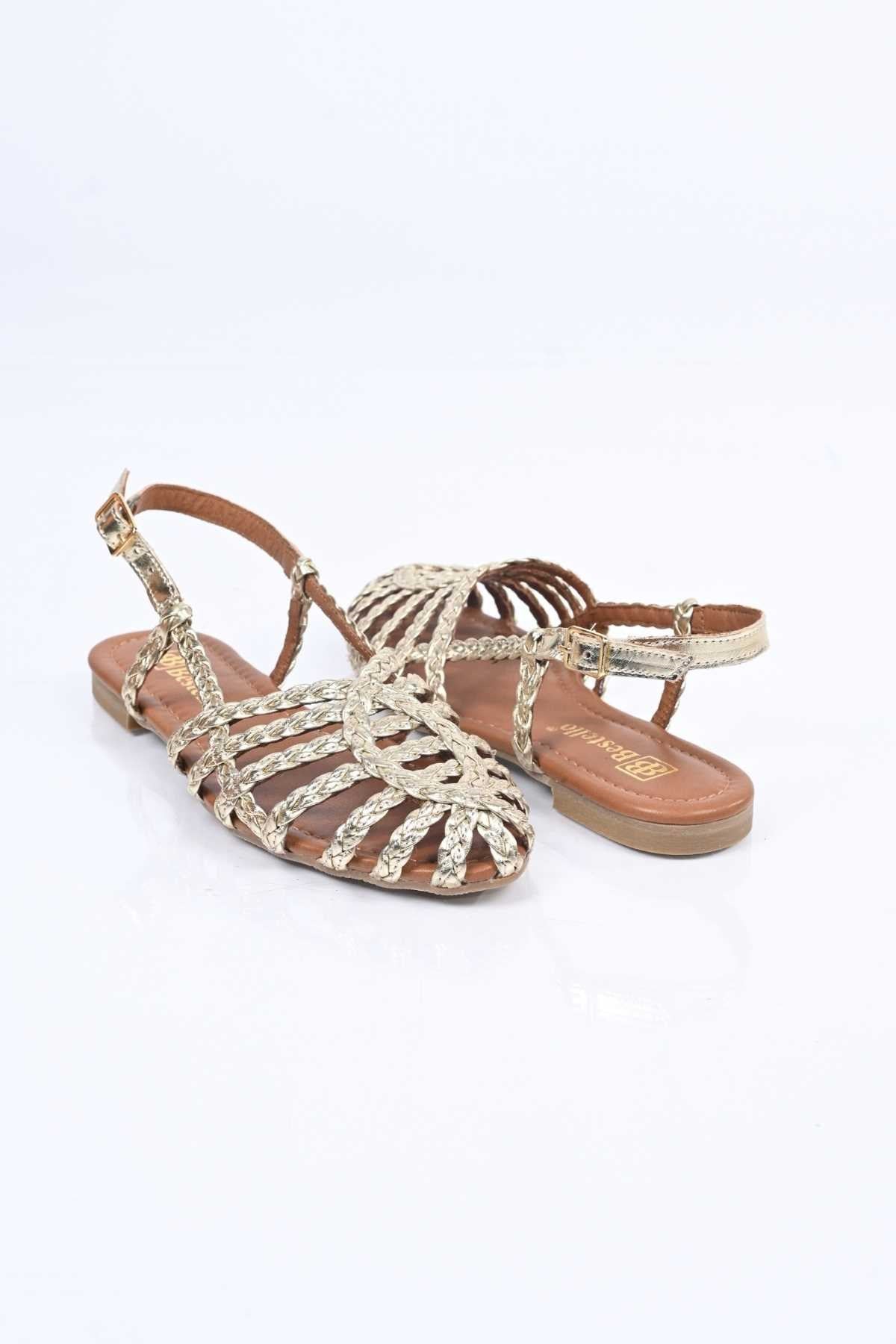 Bestello Braided TPU Sole Genuine Leather Backless Sandals 344-114-251607 Women's Sandals
