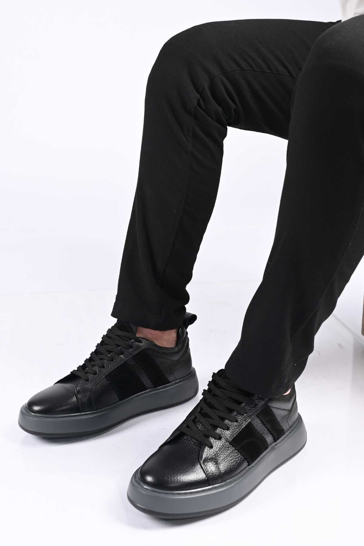 Bestello Lace-Up Genuine Leather Sneakers with EVA Sole 174-22031 Men's Shoes
