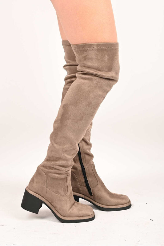 Bestello Slip-On Stretch Detail Genuine Leather Boots with Thermo Sole 336-1236 Women's Boots