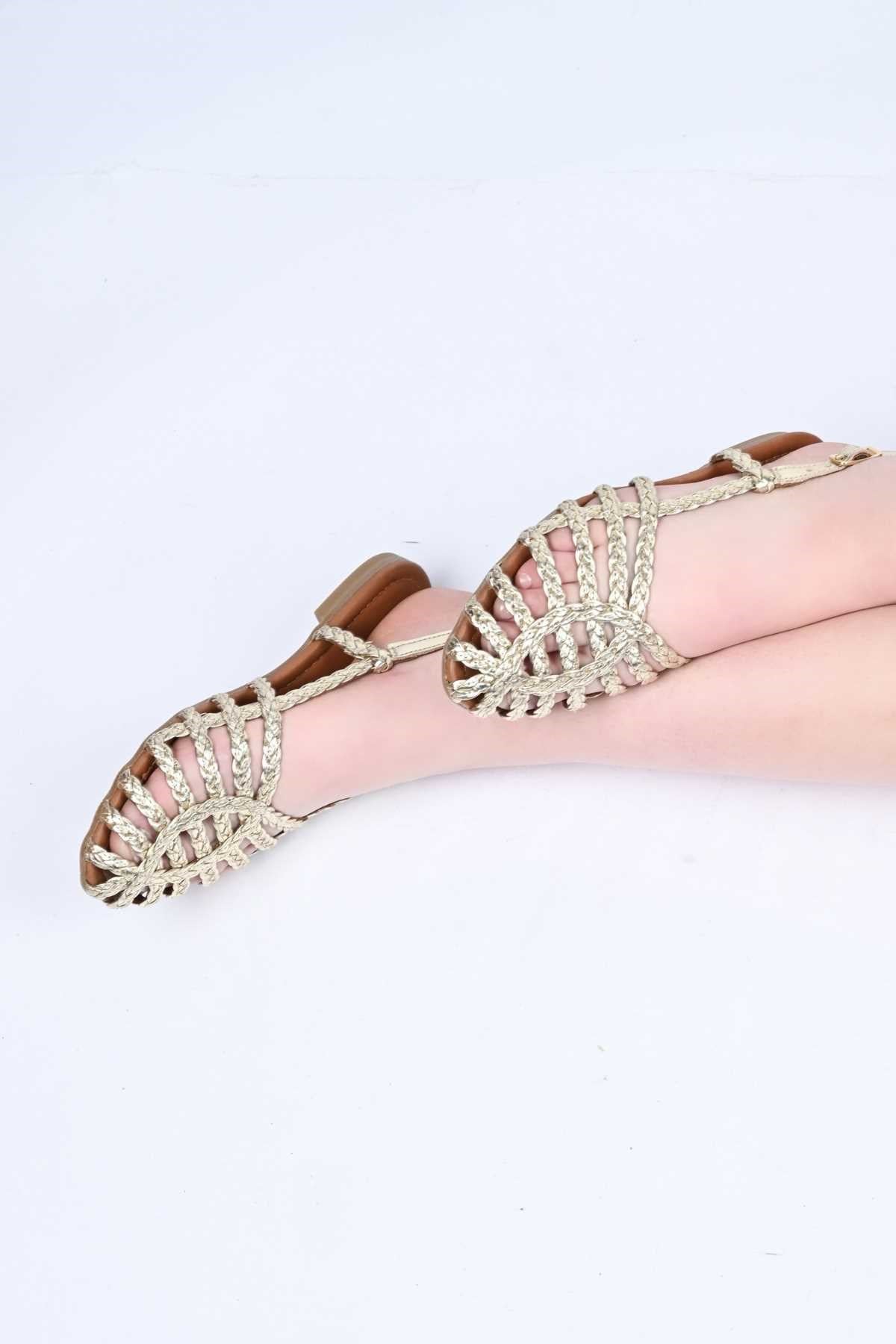 Bestello Braided TPU Sole Genuine Leather Backless Sandals 344-114-251607 Women's Sandals