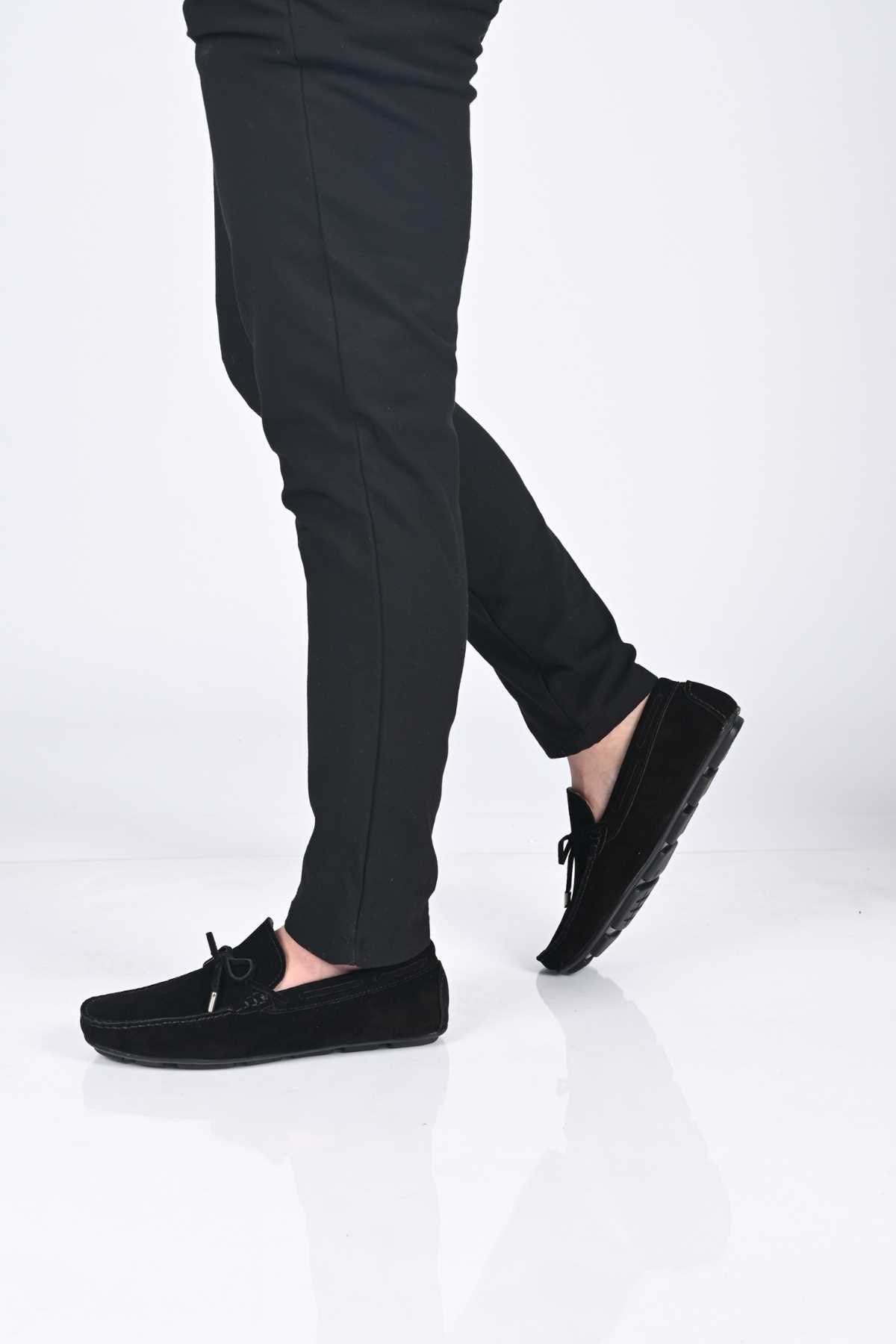 Bestello Slip-On Loafers with Bow, Polyurethane Sole, Genuine Leather, 028-1041 Men's Shoes