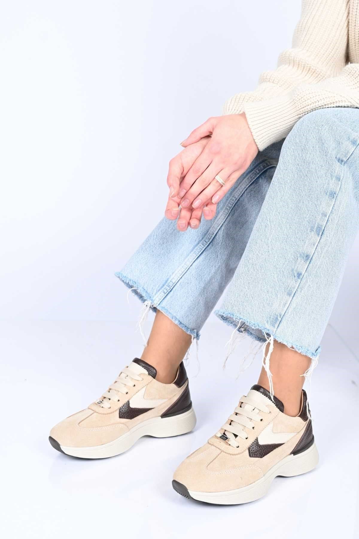 Bestello Lace-Up Genuine Leather Sneakers with Thermo Sole 338-7108 Women's Shoes