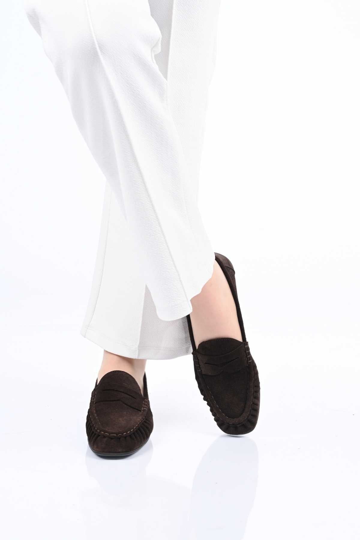 Bestello Genuine Leather Loafer with Elasticized Slip-On Design and TPU Sole 343-265-2660 Women's Shoes