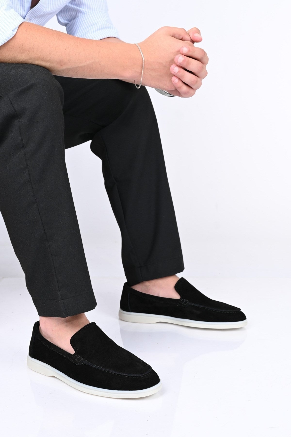 Bestello Slip-On Genuine Leather Loafers with Rubber Sole 028-2000 Men's Shoes