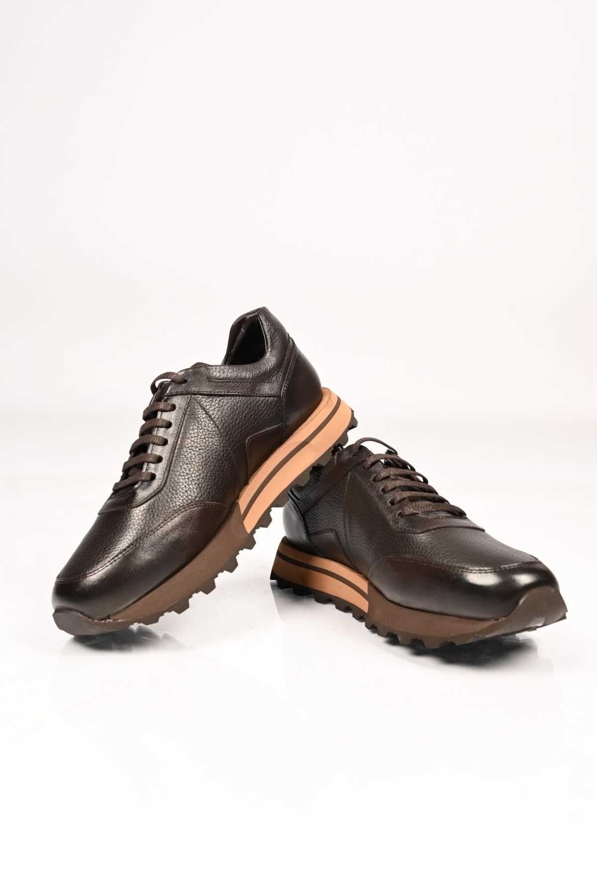 Bestello Lace-Up Genuine Leather Sneakers with EVA Sole 172-64176 Men's Shoes