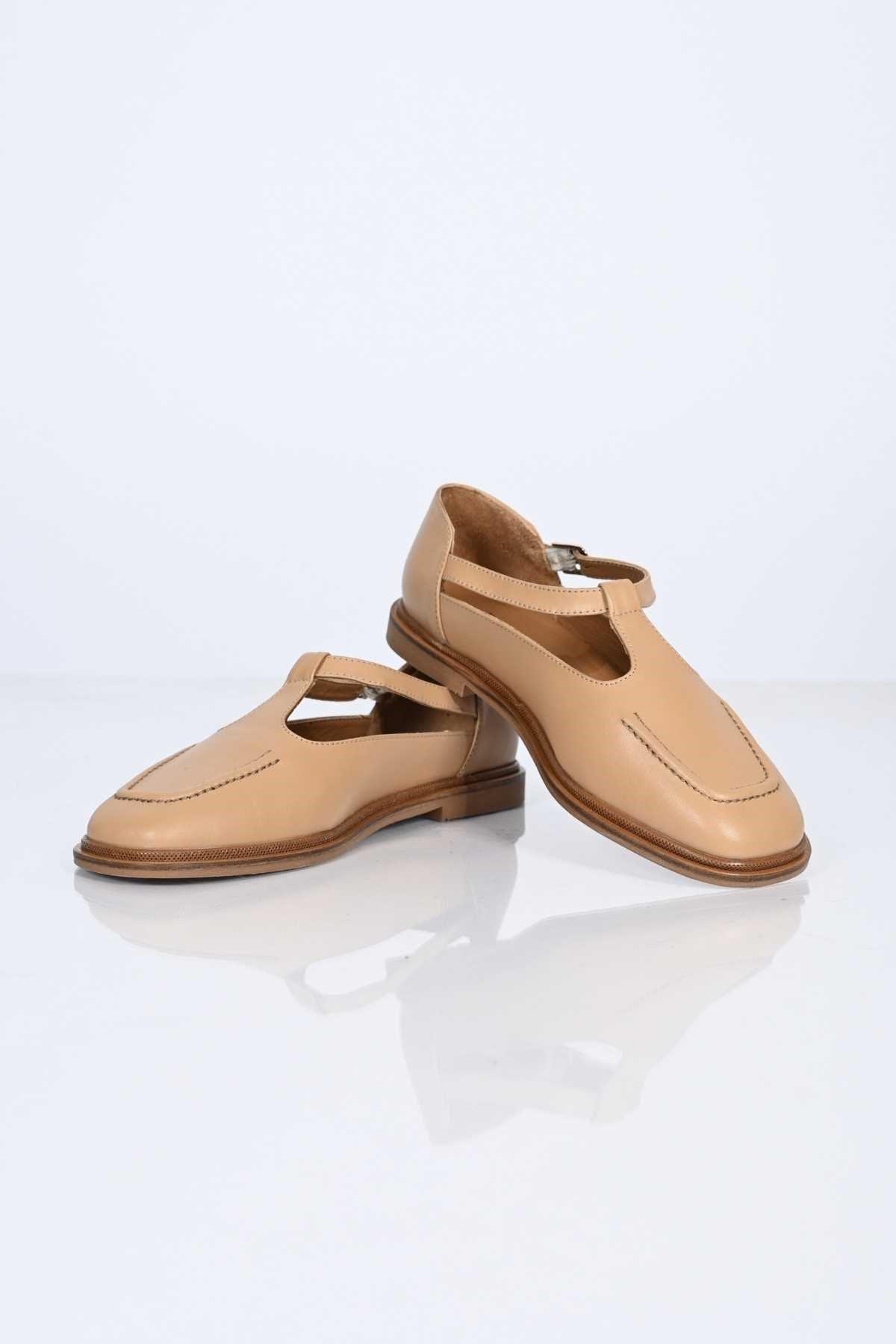 Bestello Women's Genuine Leather Everyday Slip-On Shoes with Belt Buckle Detail and Jurdan Sole 332-26121
