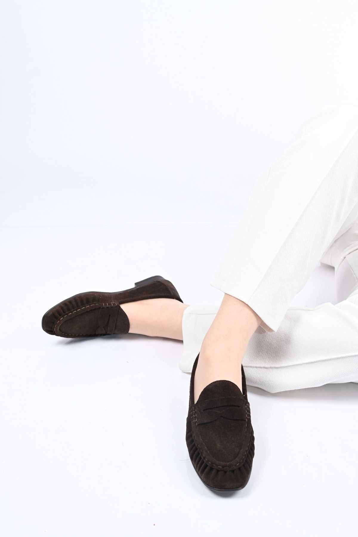 Bestello Genuine Leather Loafer with Elasticized Slip-On Design and TPU Sole 343-265-2660 Women's Shoes
