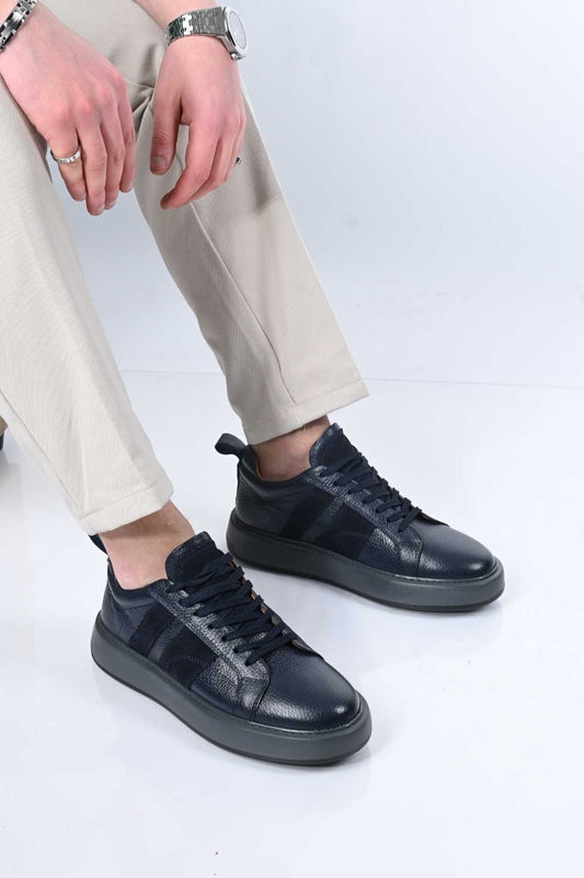 Bestello Lace-Up Genuine Leather Sneakers with EVA Sole 174-22031 Men's Shoes
