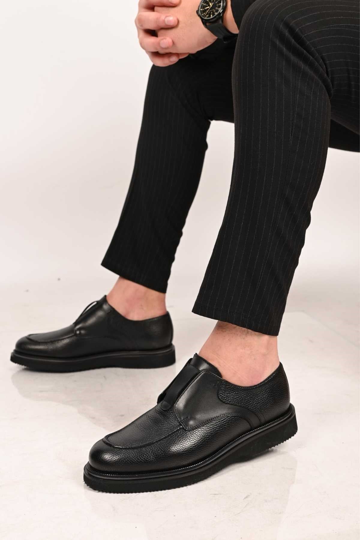 Bestello Slip-On Genuine Leather Loafers with Elastic and EVA Sole 172-65114 Men's Shoes