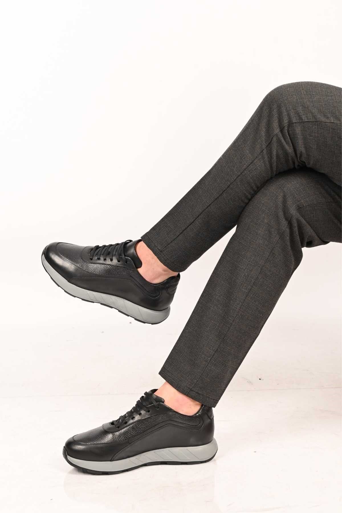 Bestello Lace-Up Genuine Leather Sneakers with EVA Sole 172-64156 Men's Shoes