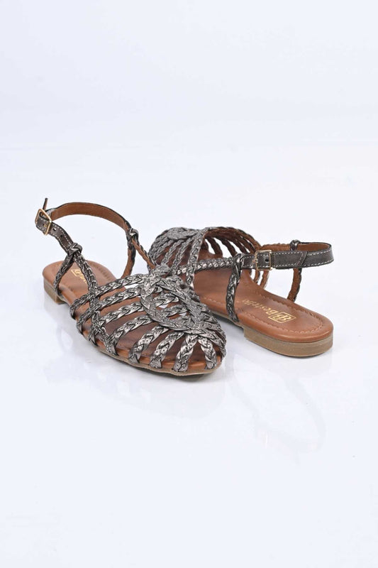 Bestello Braided TPU Sole Genuine Leather Backless Sandals 344-114-251607 Women's Sandals