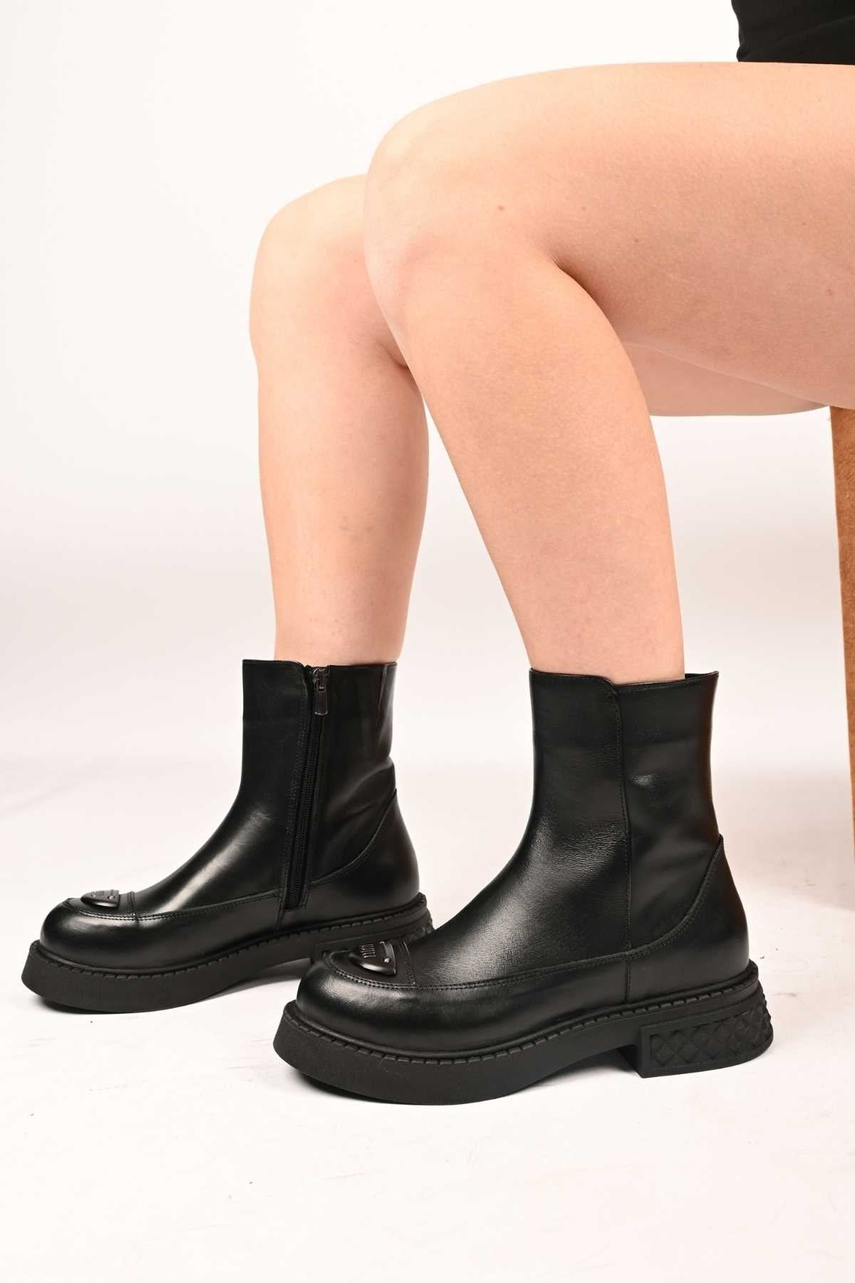 Bestello Slip-On Buckle Thermo Sole Genuine Leather Casual Boots 335-004-16 Women's Boots