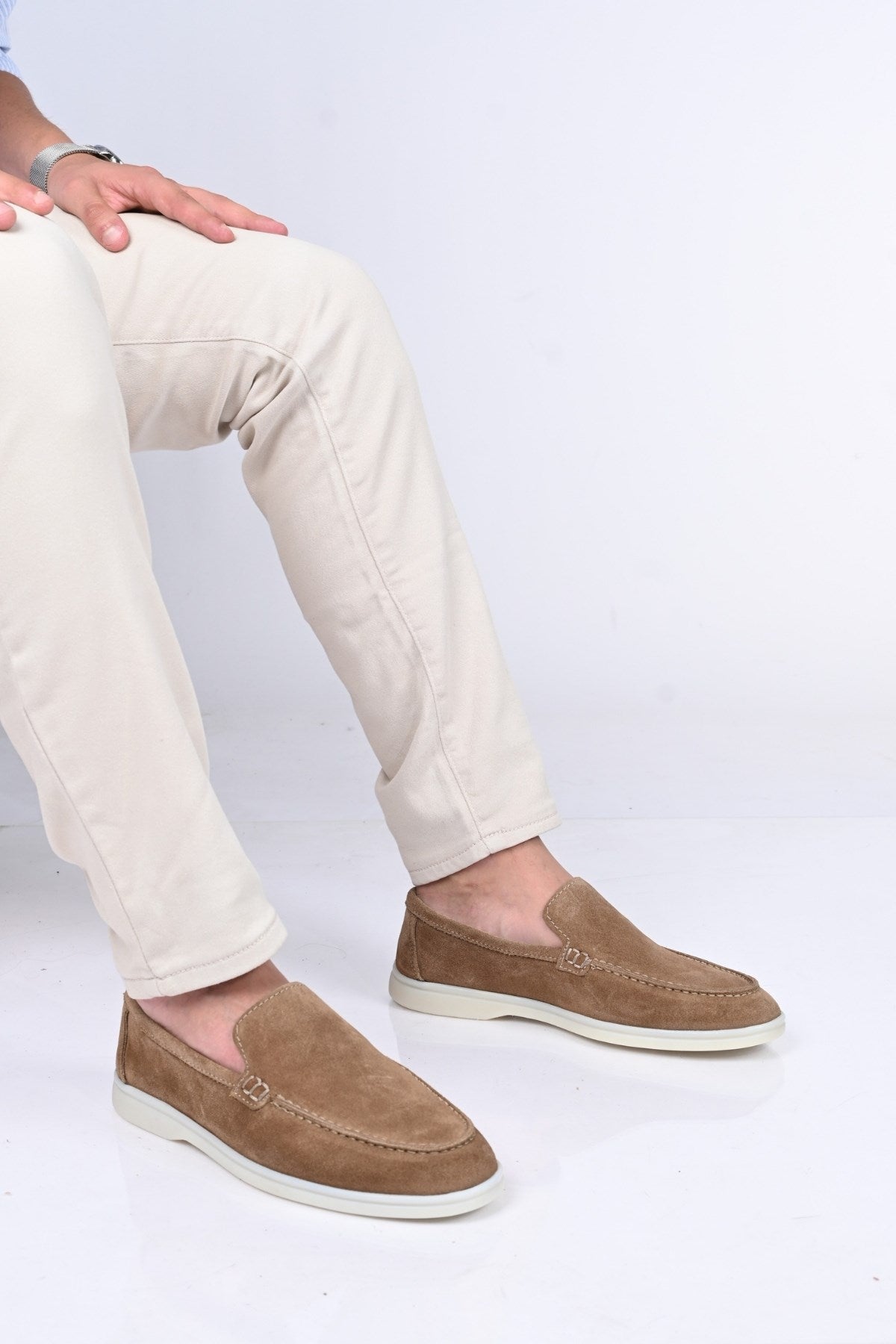 Bestello Slip-On Genuine Leather Loafers with Rubber Sole 028-2000 Men's Shoes