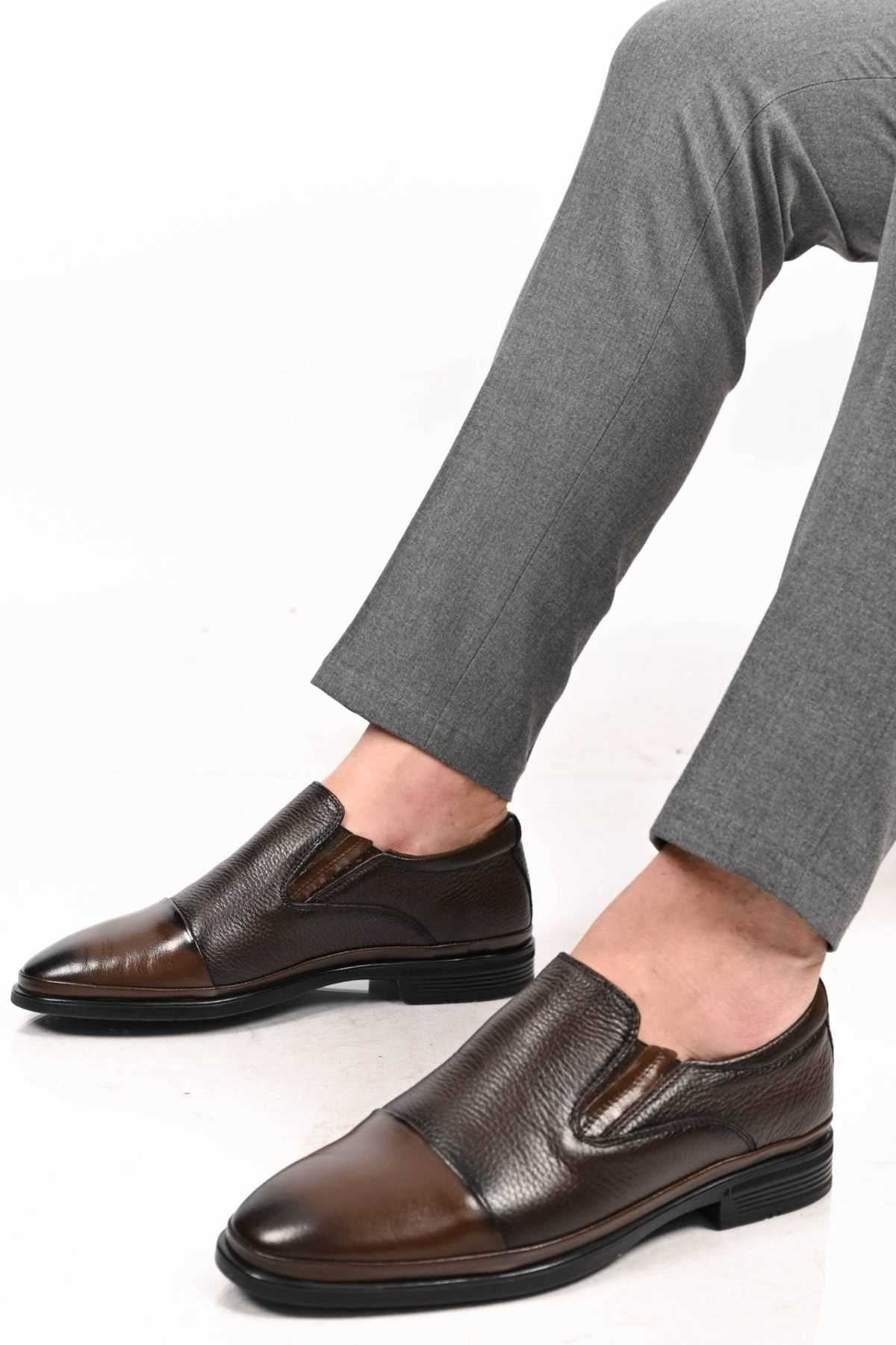 Bestello Slip-On Genuine Leather Comfort Shoes with Rubber Sole 333-1948 Men's Shoes