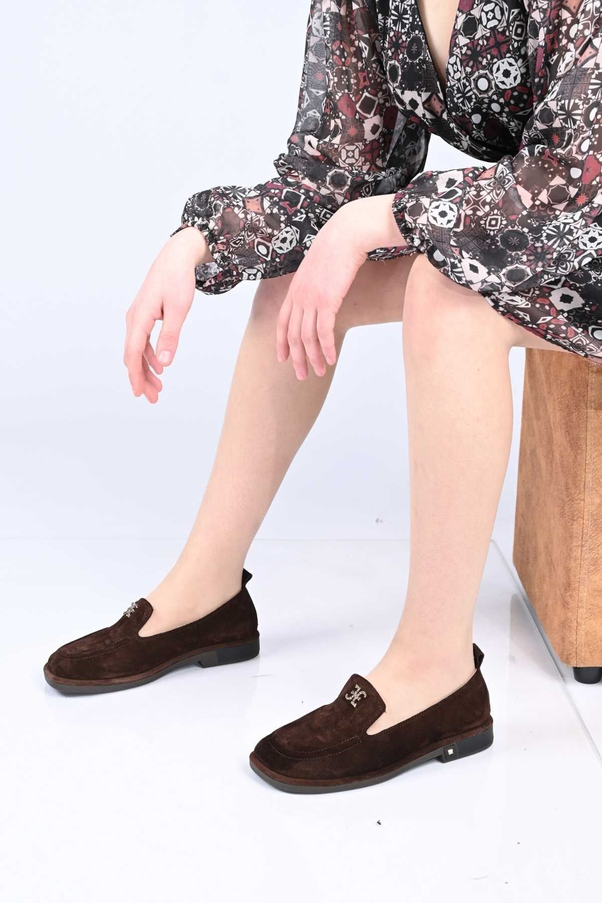 Bestello Genuine Leather Loafer Women's Shoes 340-2007 with Buckle, Slip-On, Thermo Sole