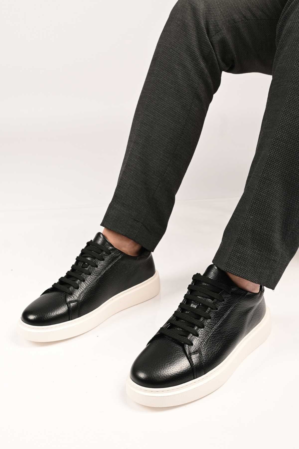 Bestello Lace-Up Genuine Leather Sneakers with EVA Sole 174-22040 Men's Shoes