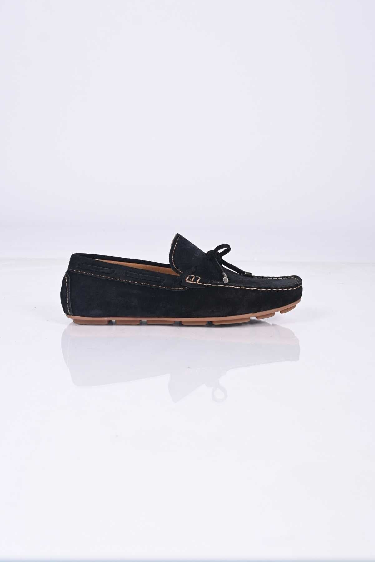 Bestello Slip-On Loafers with Bow, Polyurethane Sole, Genuine Leather, 028-1041 Men's Shoes