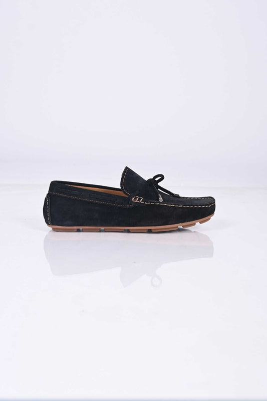 Bestello Slip-On Loafers with Bow, Polyurethane Sole, Genuine Leather, 028-1041 Men's Shoes