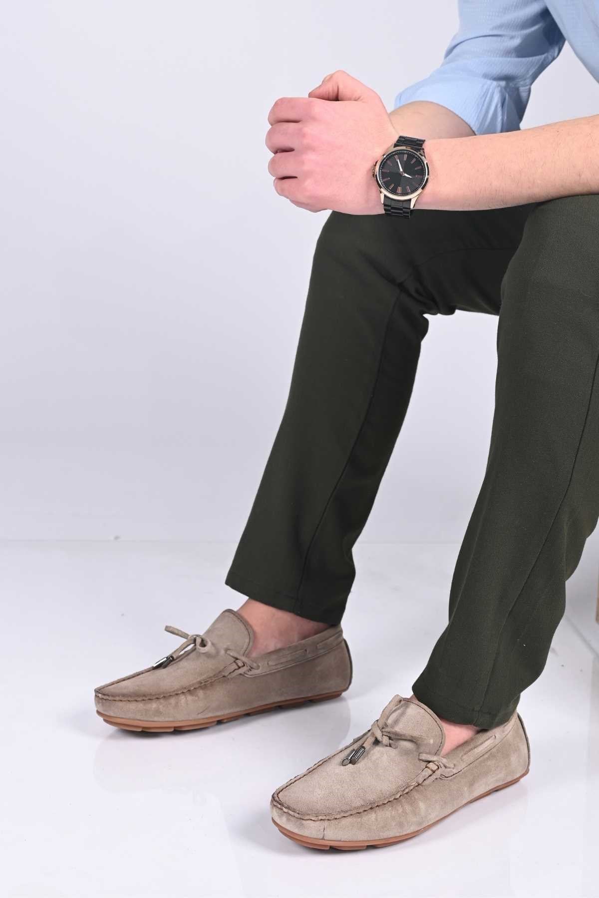 Bestello Slip-On Loafers with Bow, Polyurethane Sole, Genuine Leather, 028-1041 Men's Shoes