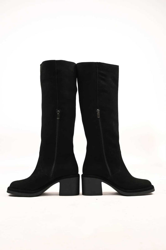Bestello Laceless Zip-Up Genuine Leather Heeled Boots with Thermo Sole 336-1235 Women's Boots