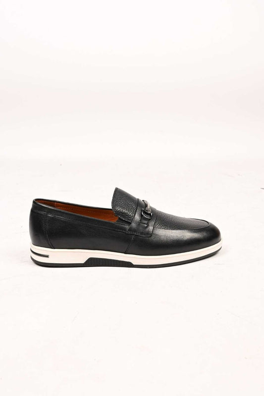 Bestello Slip-On Buckle Loafers with Thermo Sole Genuine Leather 333-5582 Men's Shoes