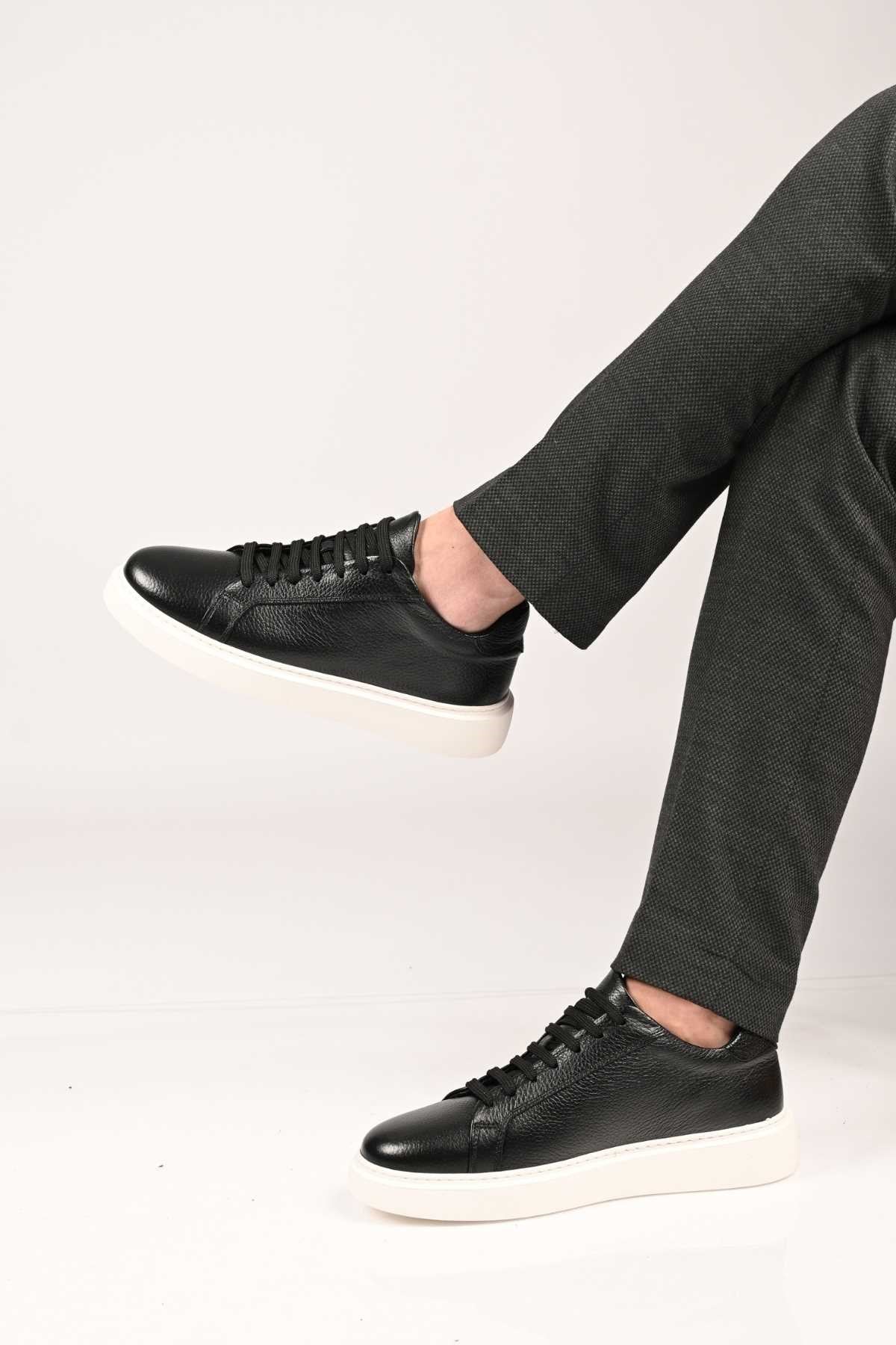 Bestello Lace-Up Genuine Leather Sneakers with EVA Sole 174-22040 Men's Shoes
