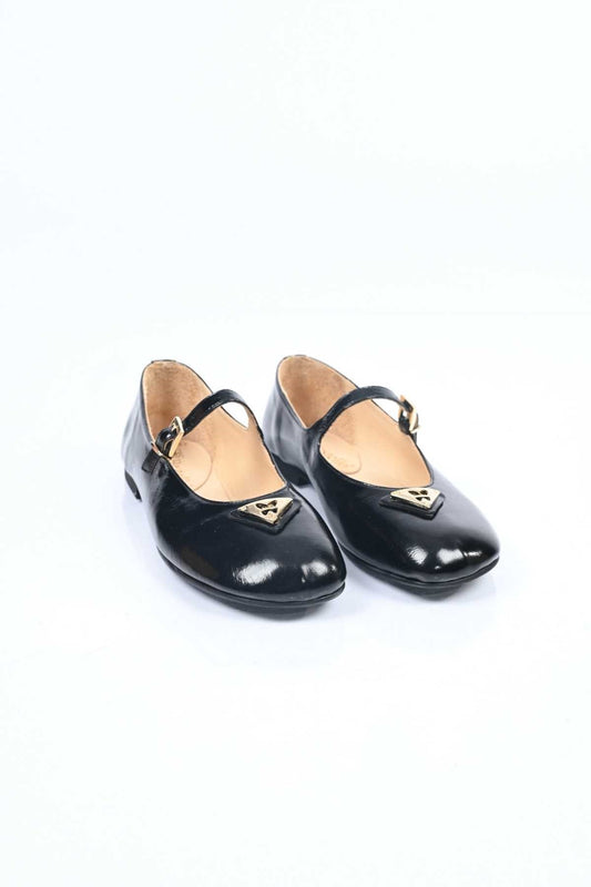 Bestello Slip-On Buckled Genuine Leather Ballet Flats with TPU Sole 340-3022 Women's Ballet Flats