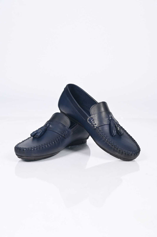 Bestello Genuine Leather Loafers with Tassels, Slip-On, Polyurethane Sole, 028-2021-26Y Men's Shoes