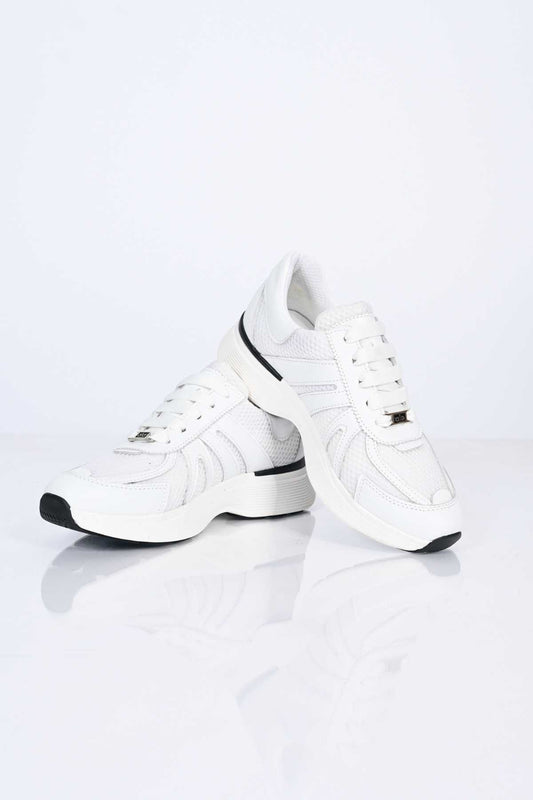 Bestello Lace-Up Thermo Sole Textile Genuine Leather Sneakers 338-7106 Women's Shoes
