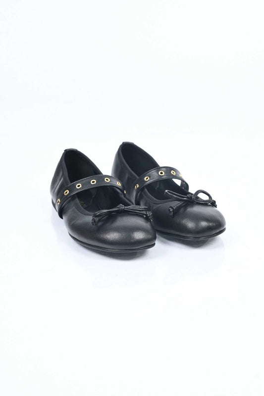 Bestello Genuine Leather Ballet Flats for Women 340-3011 with Bow, Slip-On, TPU Sole