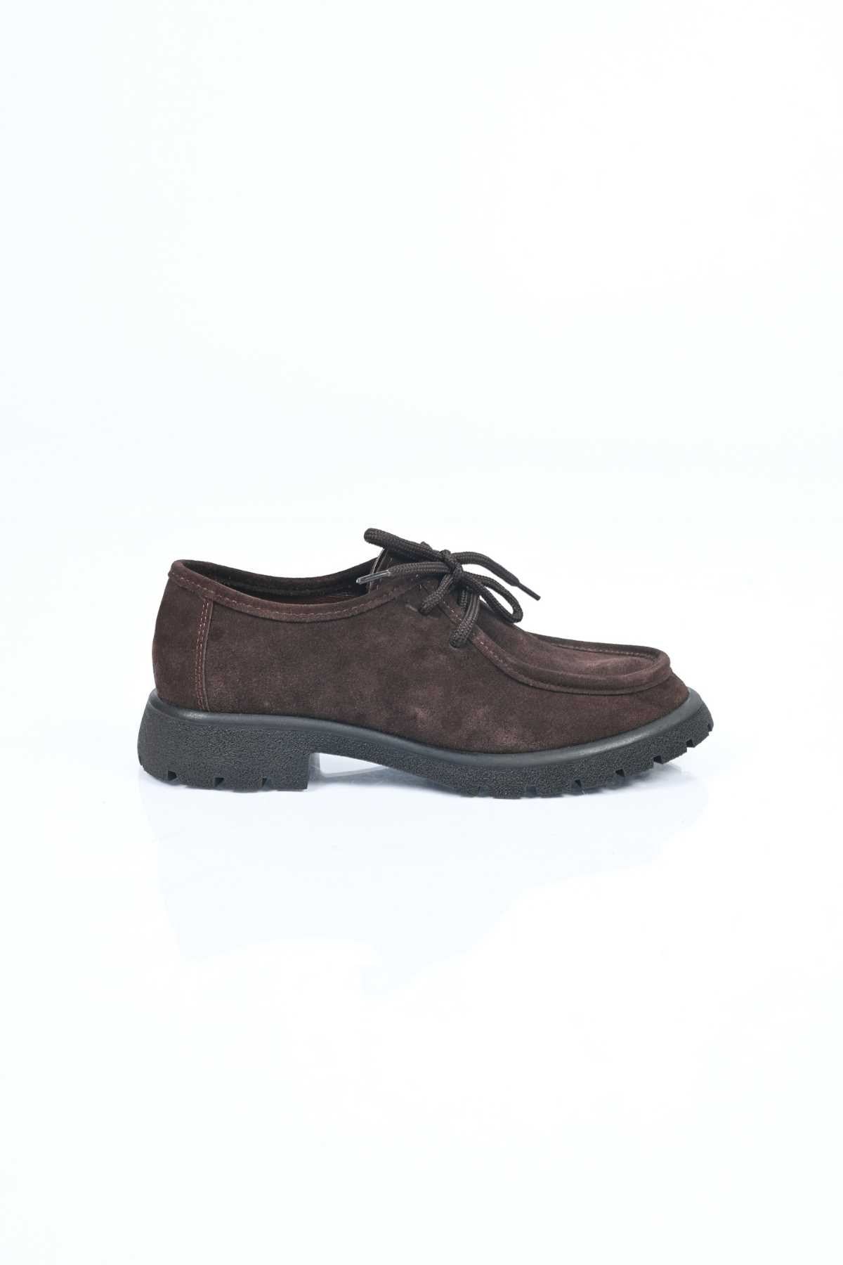 Bestello Lace-Up Genuine Leather Loafers with Thermo Sole 345-4247 Women's Shoes