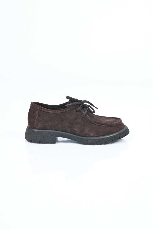 Bestello Lace-Up Genuine Leather Loafers with Thermo Sole 345-4247 Women's Shoes