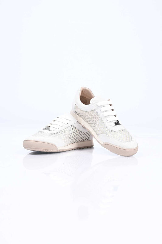 Bestello Lace-Up Mesh Thermo Sole Genuine Leather Sneakers 338-7091 Women's Shoes