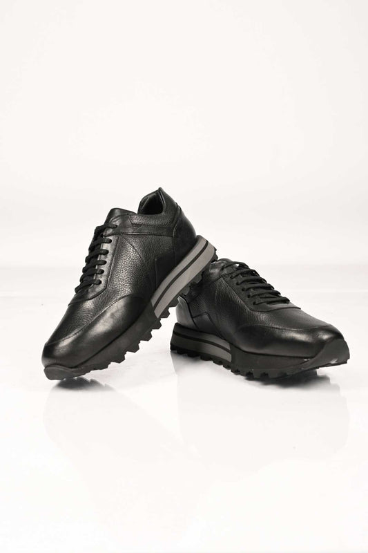 Bestello Lace-Up Genuine Leather Sneakers with EVA Sole 172-64176 Men's Shoes