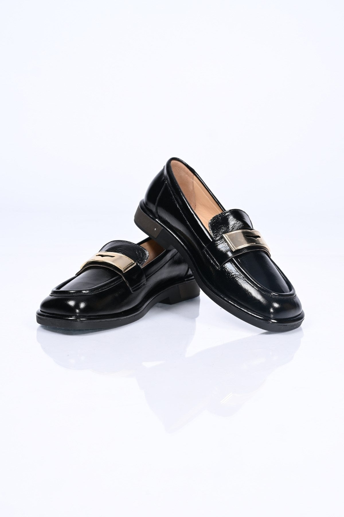 Bestello Genuine Leather Loafer with Buckle, Slip-On, Thermo Sole 340-1988 Women's Shoes