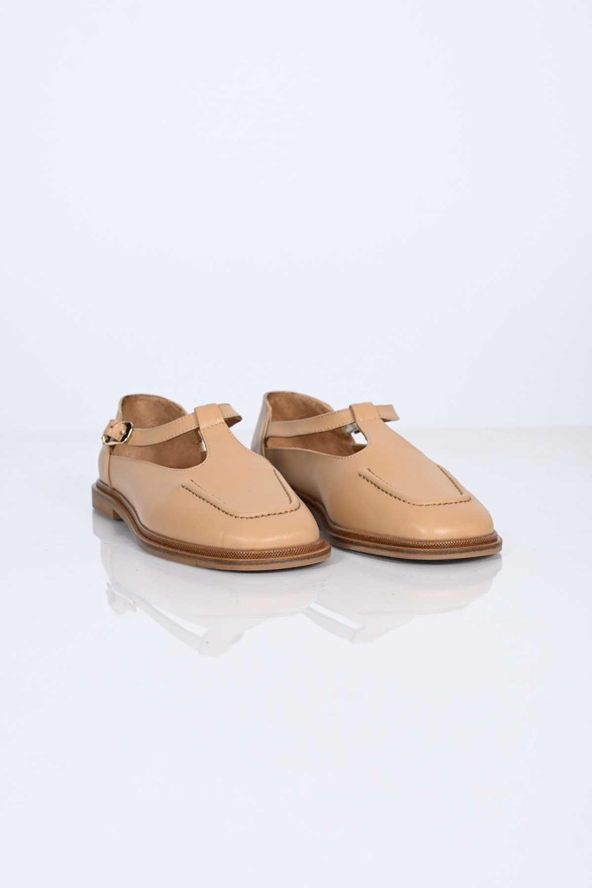 Bestello Women's Genuine Leather Everyday Slip-On Shoes with Belt Buckle Detail and Jurdan Sole 332-26121