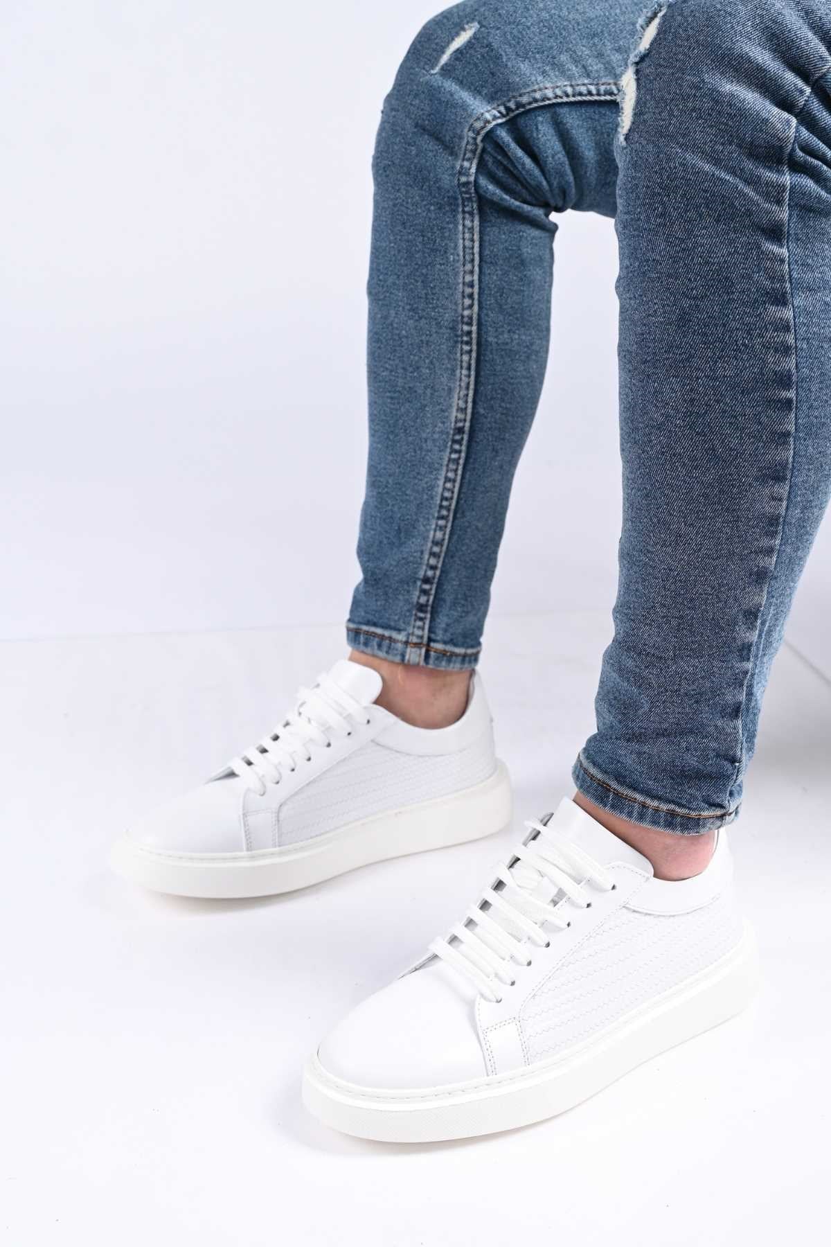 Bestello Lace-Up Genuine Leather Sneakers with EVA Sole 174-22053 Men's Shoes